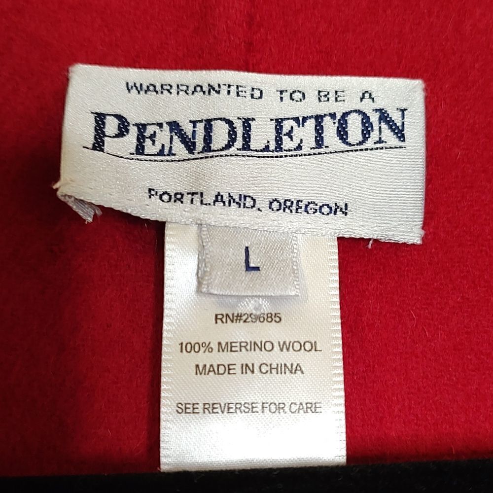 Pendleton Red Merino 3 Button Wool Blazer Jacket Size L - Picture 2 of 12